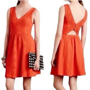 🎉HP🎉Anthropologie Maeve Women’s Orange Textured Dress